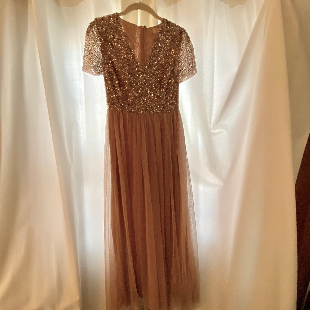 ASOS Maya Petite Taupe, Blush Sequin Dress
